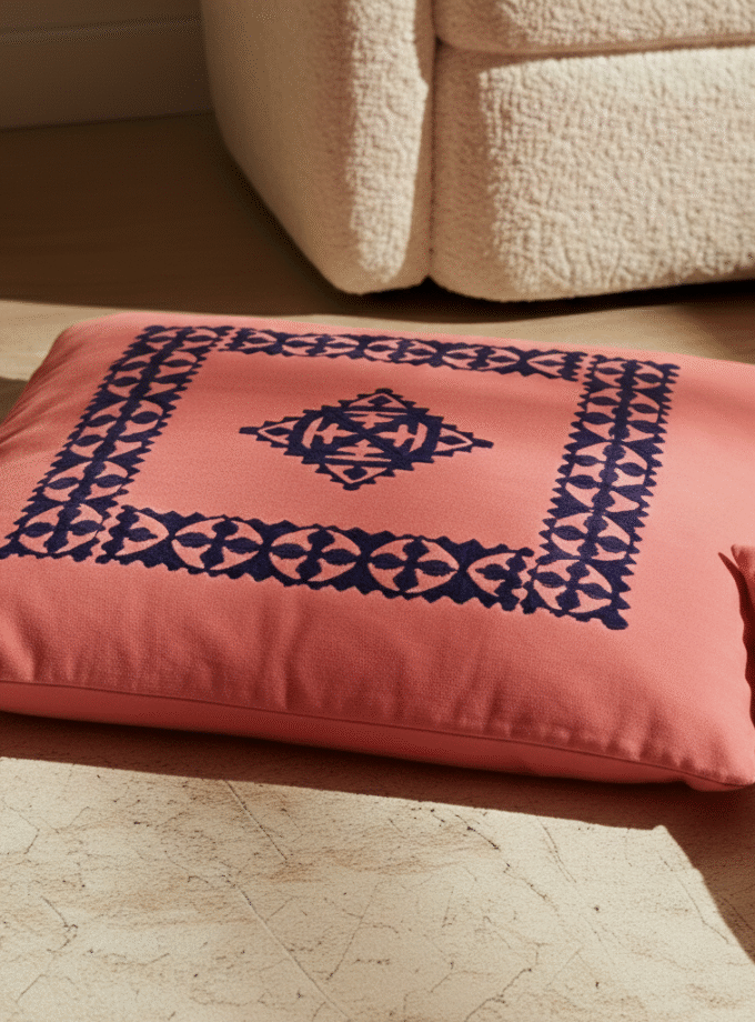 6 Pcs Applique Floor Cushion Covers Set