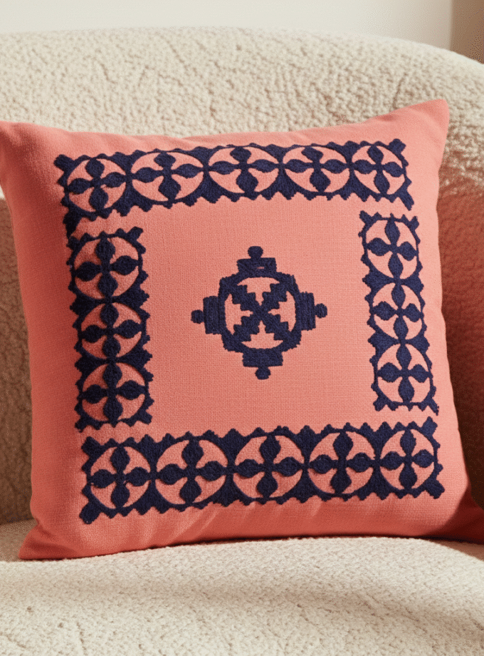 6 Pcs Applique Floor Cushion Covers Set