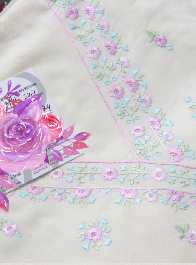 3 Pcs Embroidered Suit