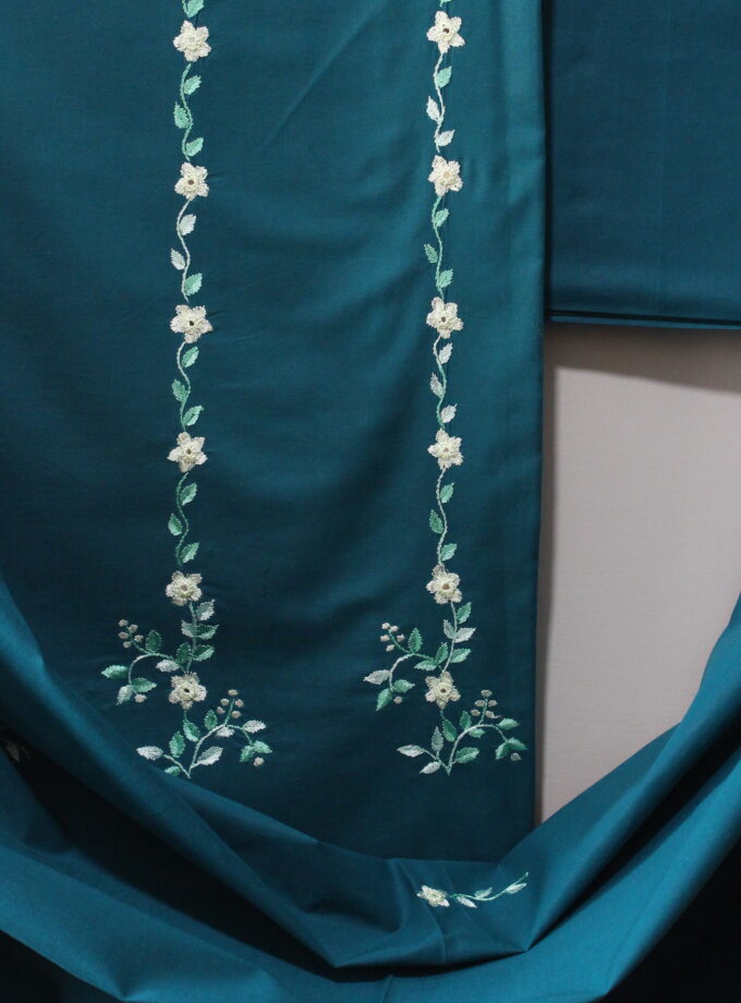 3 Pcs Embroidered Suit with Mirror Work