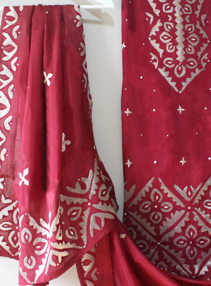 3 Pcs Fancy Applique Suit