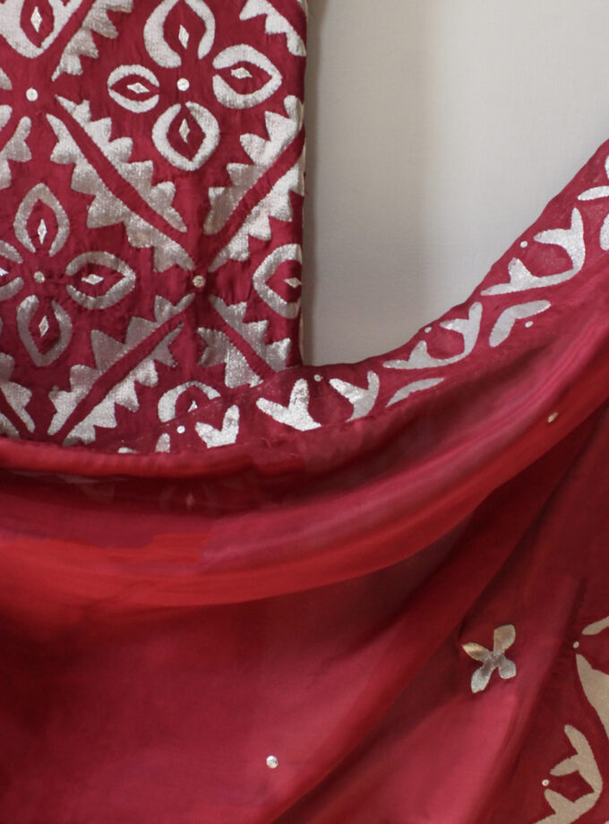 3 Pcs Fancy Applique Suit