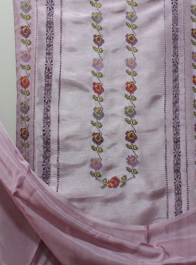 3 Pcs Fancy Cross-Stitch plus tarkashi Suit