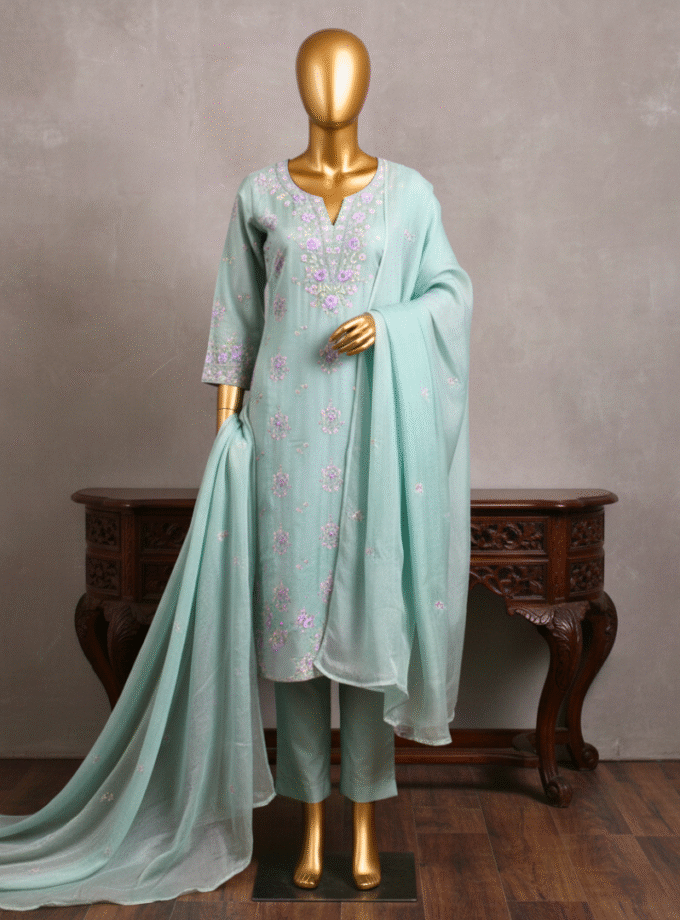 3 Pcs Fancy Embroidery Suit