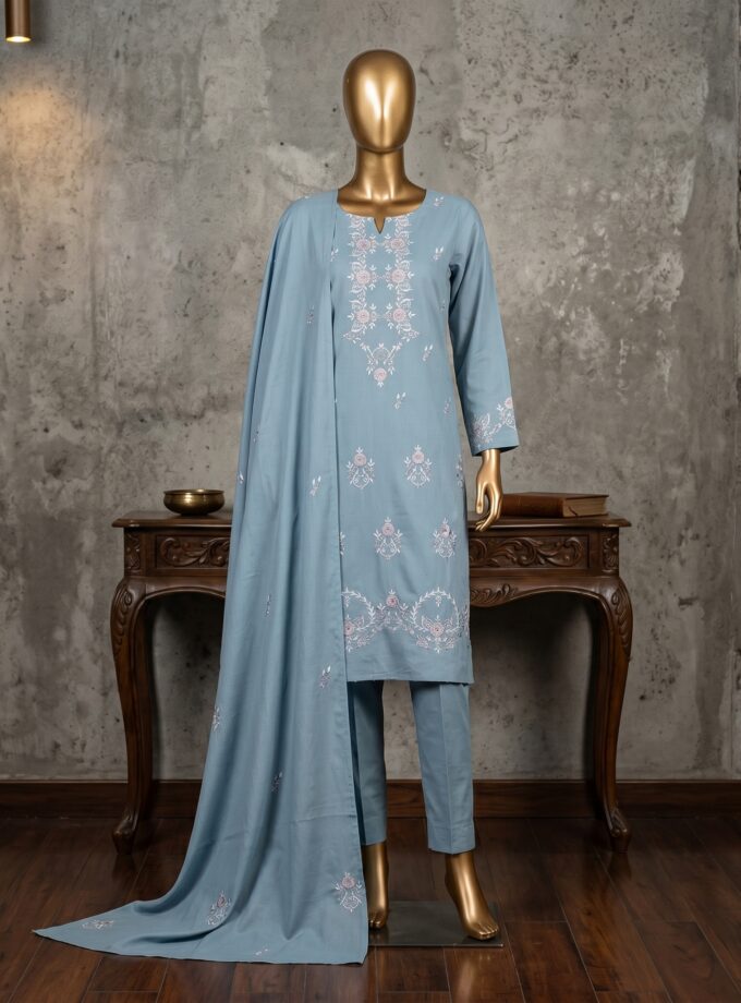 3 Pcs Embroidery Suit