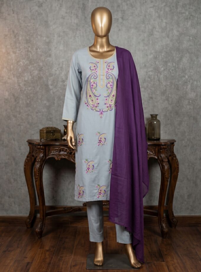 2 Pcs Embroidery and Mirror work Suit