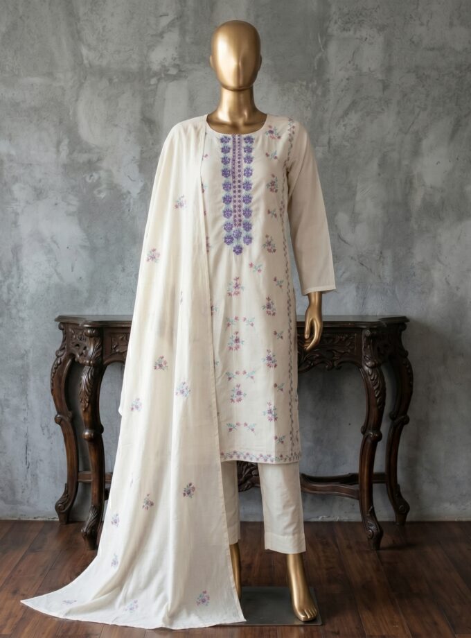 2 Pcs Embroidery plus mirror work Suit