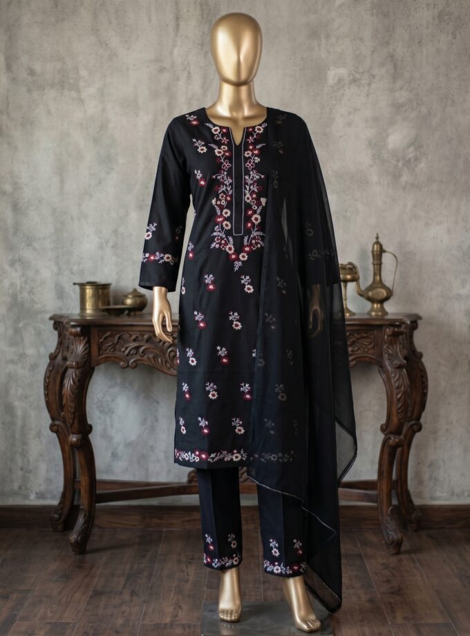 2 Pcs Embroidery and Mirror work Suit