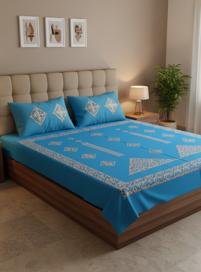 3 Pcs Applique Bedsheet set