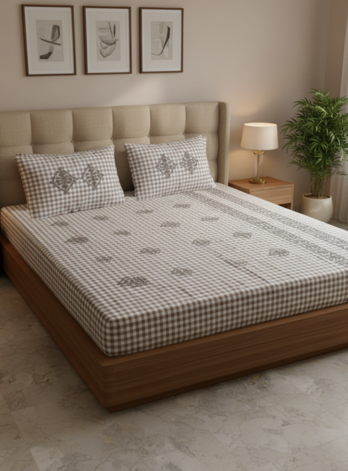3 Pcs Applique Bedsheet set