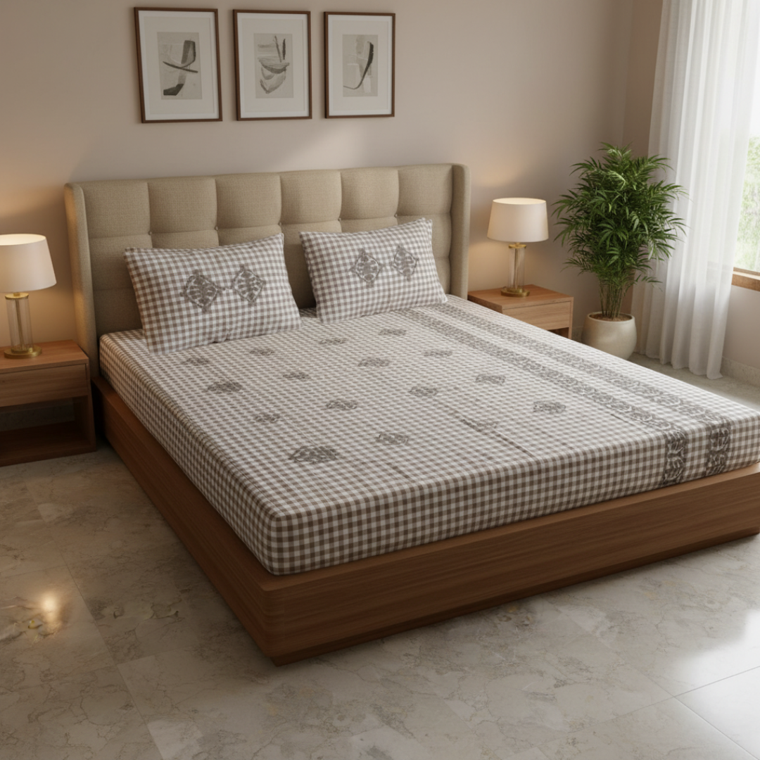 3 Pcs Applique Bedsheet set - Image 6