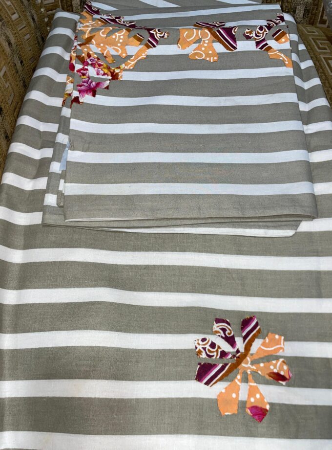3 Pcs Applique Bedsheet set