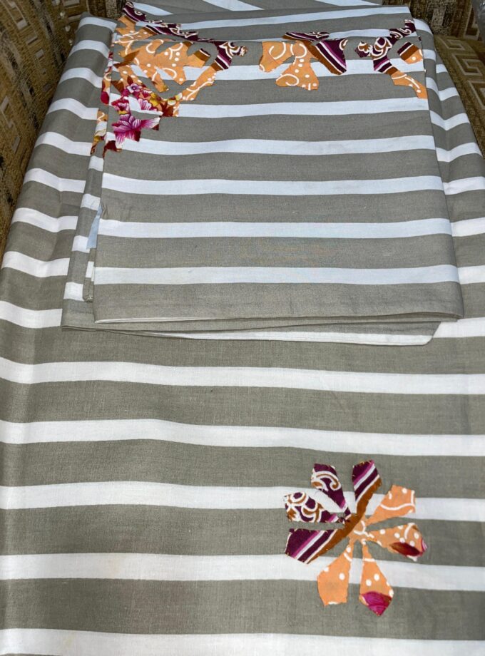 3 Pcs Applique Bedsheet set