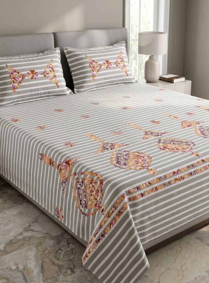 3 Pcs Applique Bedsheet set
