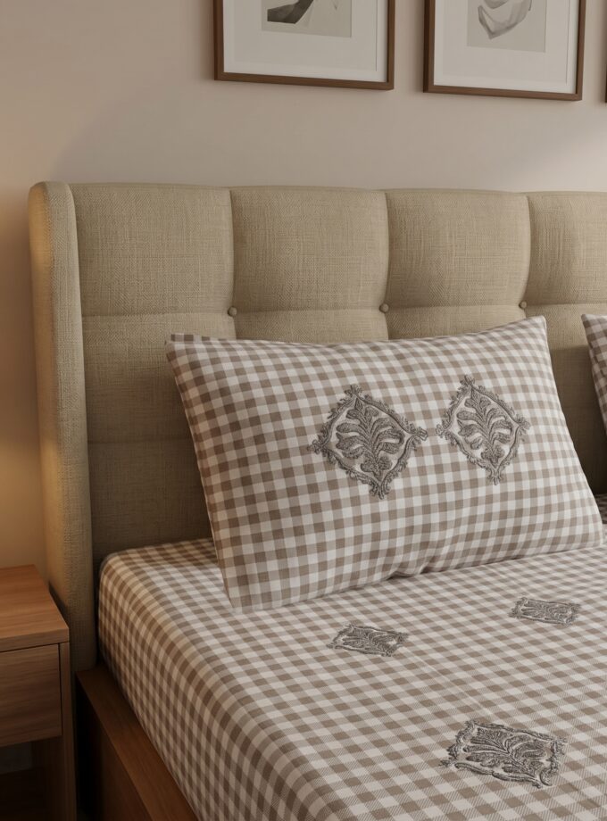 3 Pcs Applique Bedsheet set