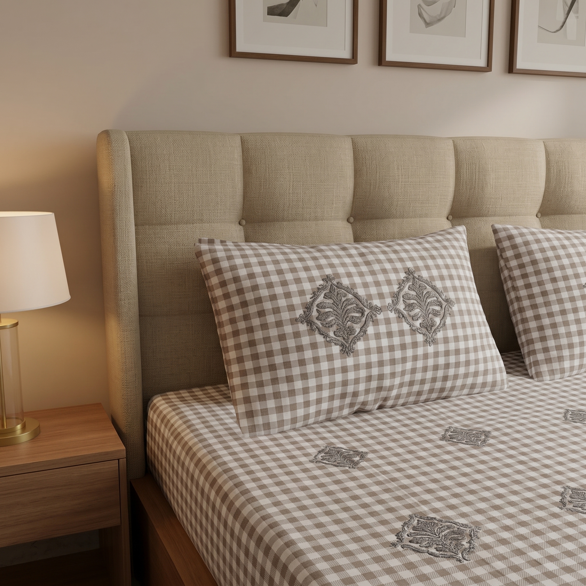 3 Pcs Applique Bedsheet set - Image 5