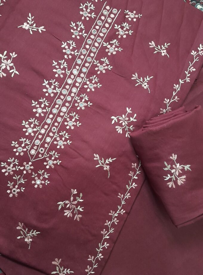 3 Pcs Embroidery and Mirror work Suit