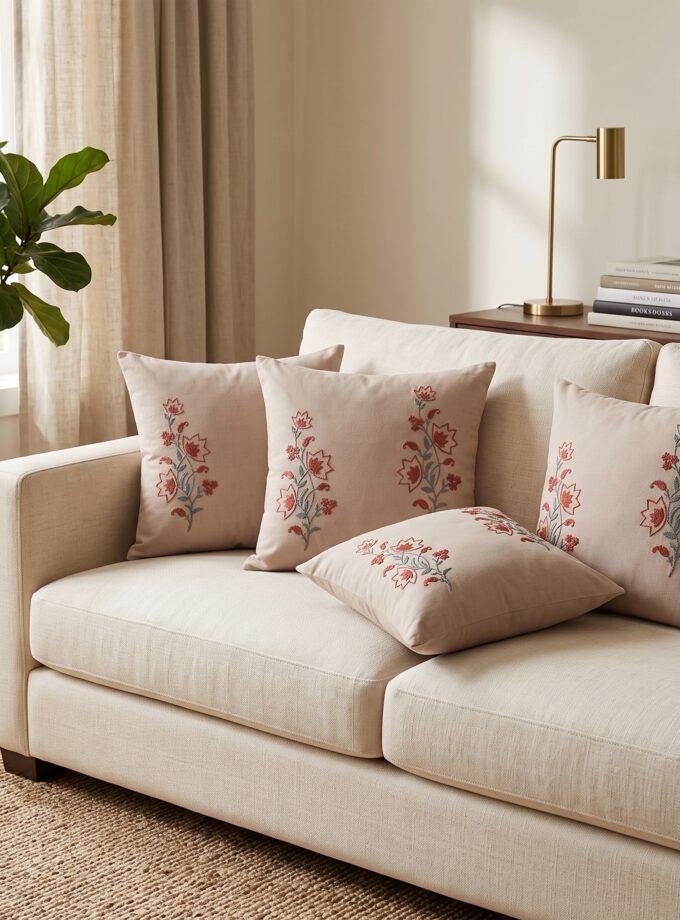 6 Pcs Embroidered Cushion Covers set