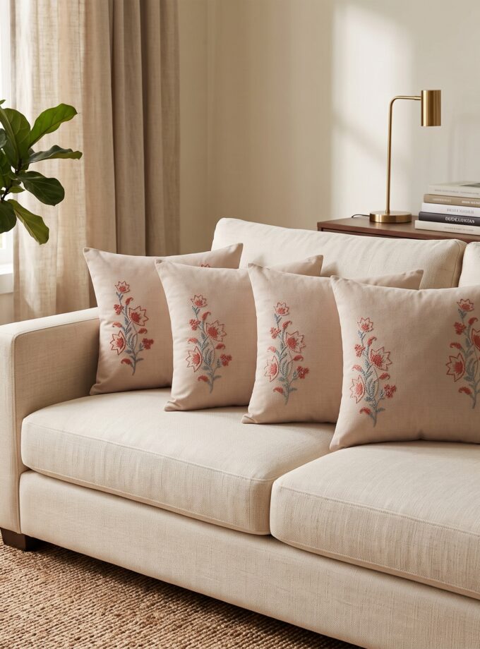 6 Pcs Embroidered Cushion Covers set