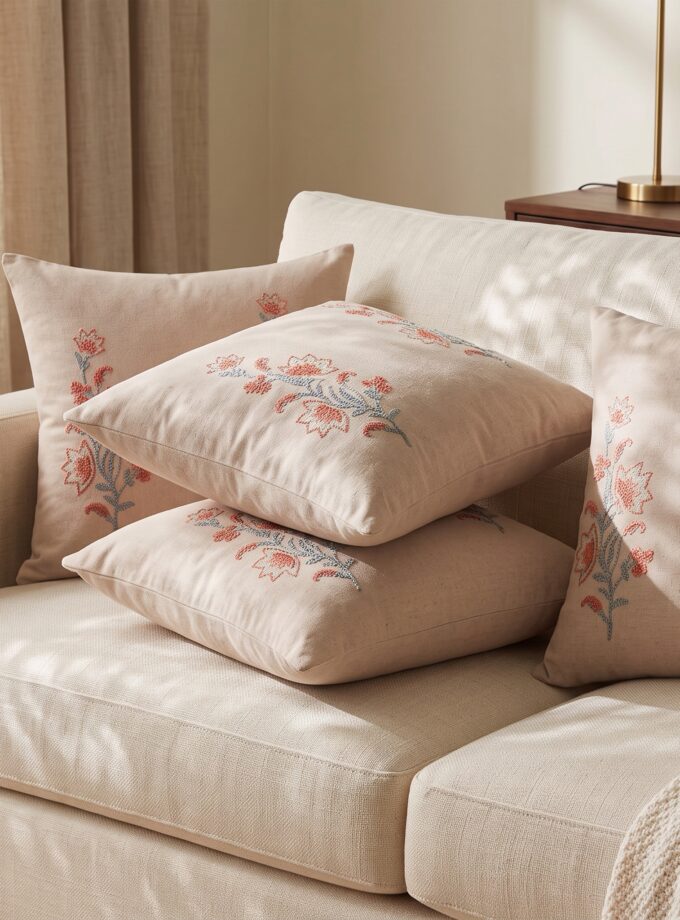 6 Pcs Embroidered Cushion Covers set