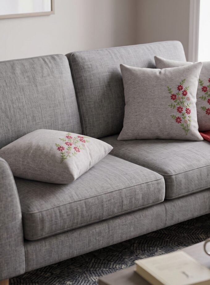 5 Pcs Embroidered Cushion Cover set