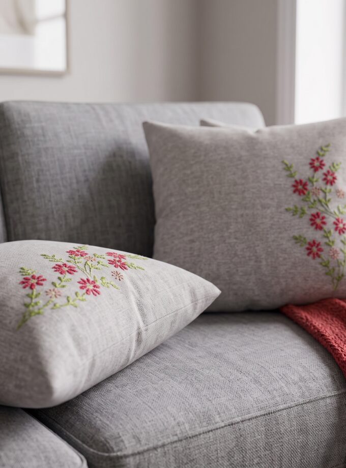 5 Pcs Embroidered Cushion Cover set